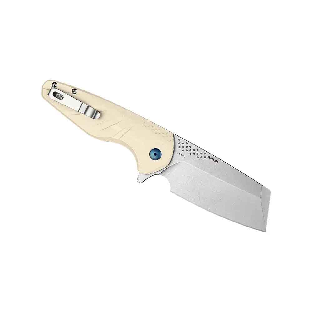 Oknife Gaur Beige Folding Knife | 1000 Lumens