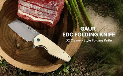 Oknife Gaur Beige Folding Knife | 1000 Lumens