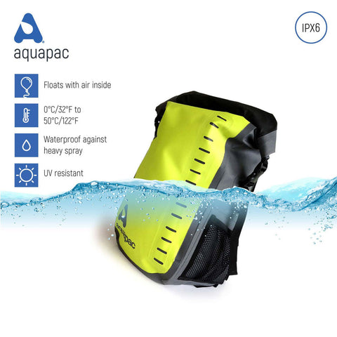 Aquapac Backpack | 28 L Waterproof Backpack | Yellow | 1000 Lumens