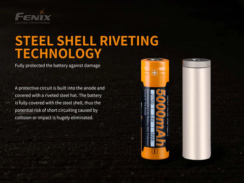 Fenix ARB L21 5000U Battery | 5000U Rechargeable Battery | 1000Lumens