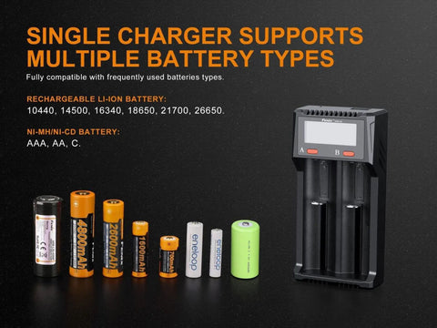 Fenix ARE D2 Charger | Dual Channel Battery Charger | 1000Lumens