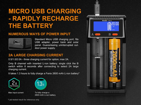 Fenix ARE D2 Charger | Dual Channel Battery Charger | 1000Lumens