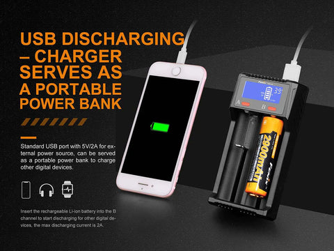 Fenix ARE D2 Charger | Dual Channel Battery Charger | 1000Lumens