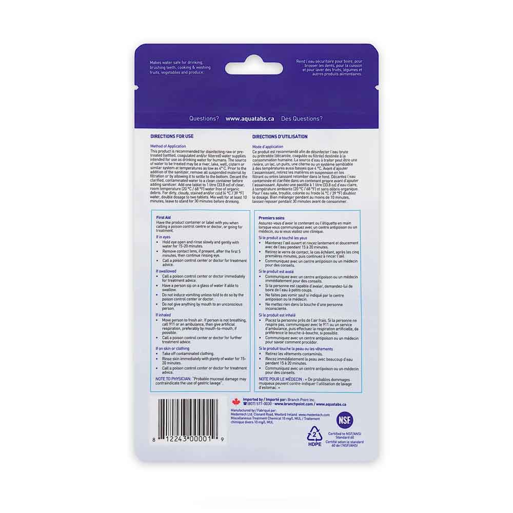 Aquatabs Water Purification Tablets 49 mg