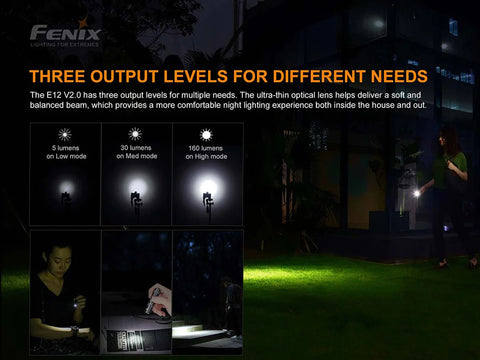 Fenix E12 Flashlight | Fenix E12 160 Lumens Light | 1000Lumens