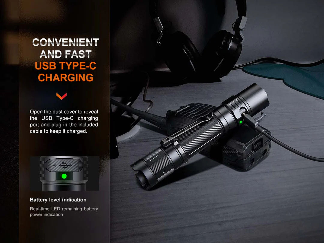 Fenix PD35R Rechargeable Flashlight Charging