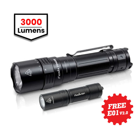Fenix PD40R V2.0 Rechargeable Flashlight Plus Free E01 V2.0