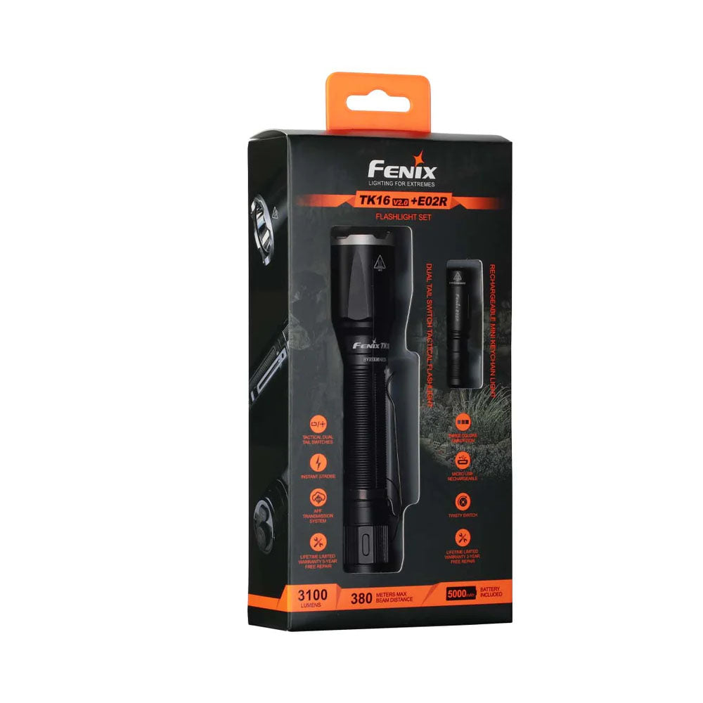 Fenix TK16 V2.0 Tactical Flashlight + E02R Flashlight Set