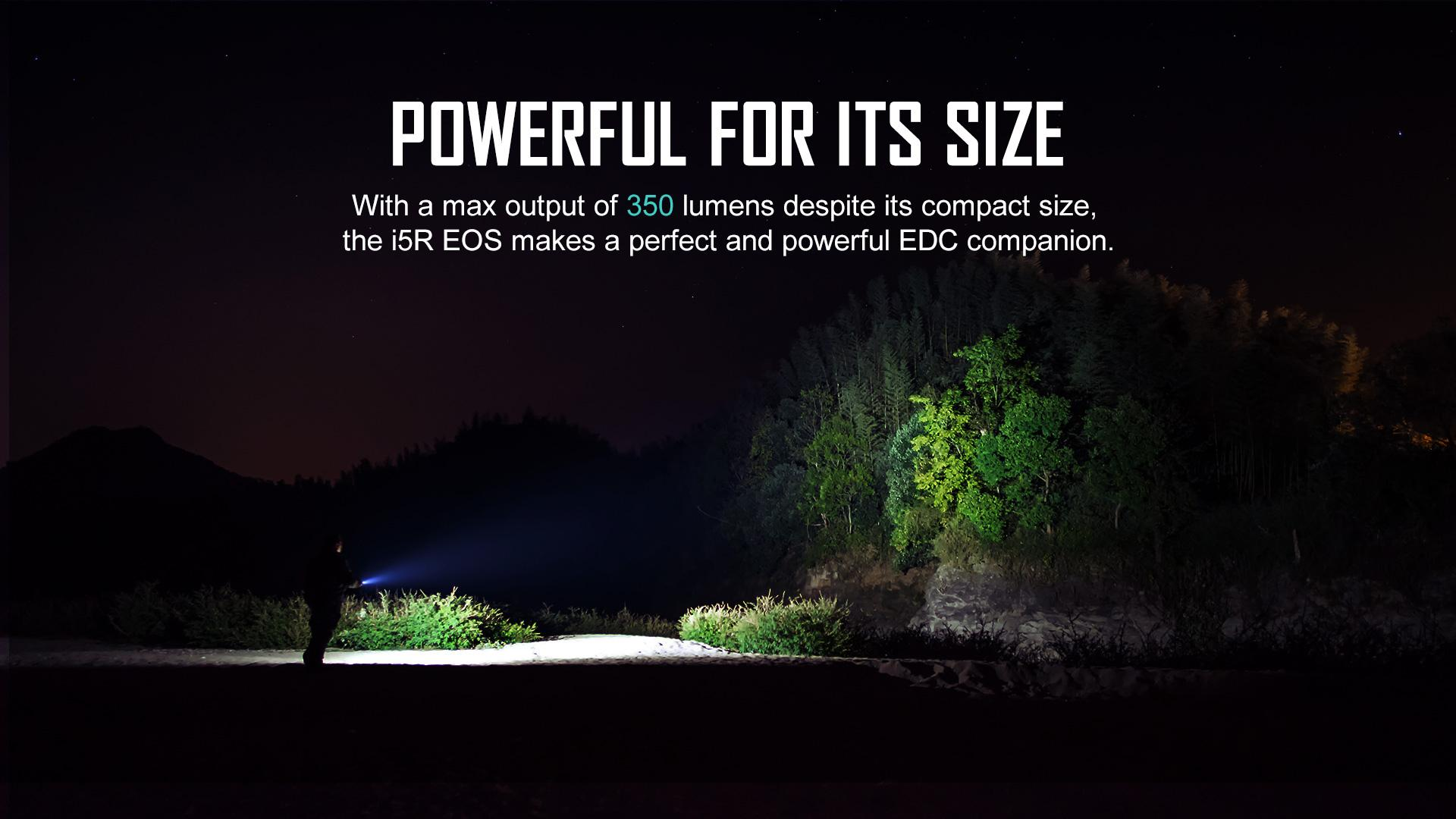 Olight i5R EOS Rechargeable EDC Flashlight | Black | 1000Lumens.ca
