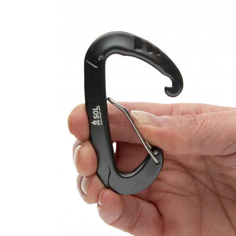 SOL - Wiregate Utility Carabiner 8 cm 2 Pack (Black)